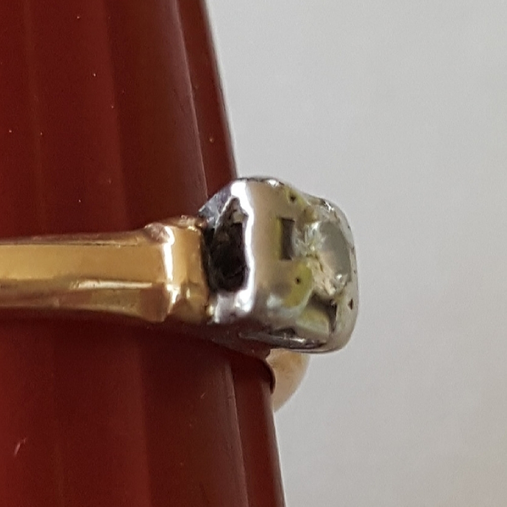 >price firm< 1920s Diamond Ring Art Deco 14K Gold Size 6.5 Engagement Ring - Picture 10 of 12